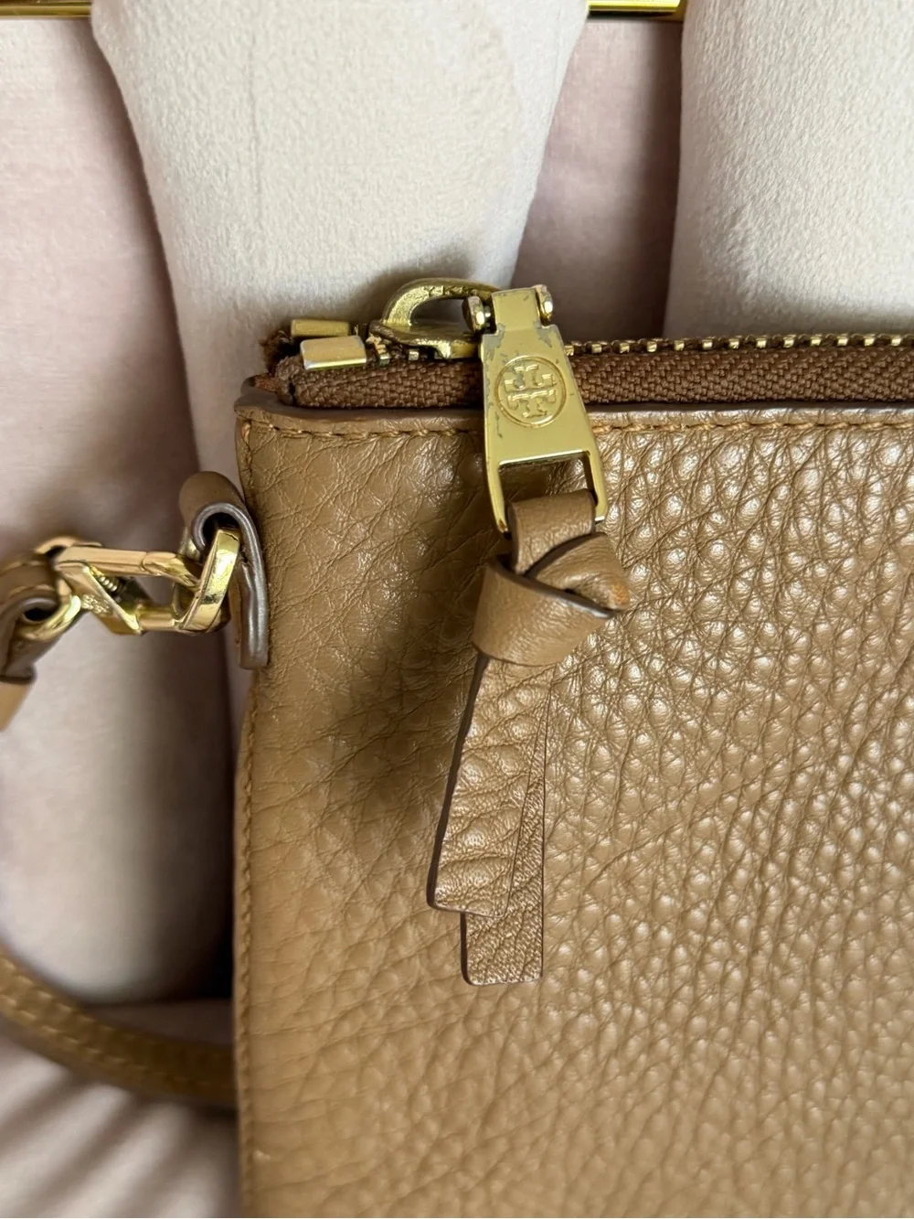 Tory Burch brown pebbled